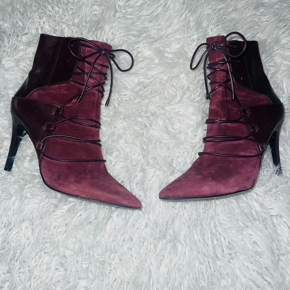 Burgundy booties